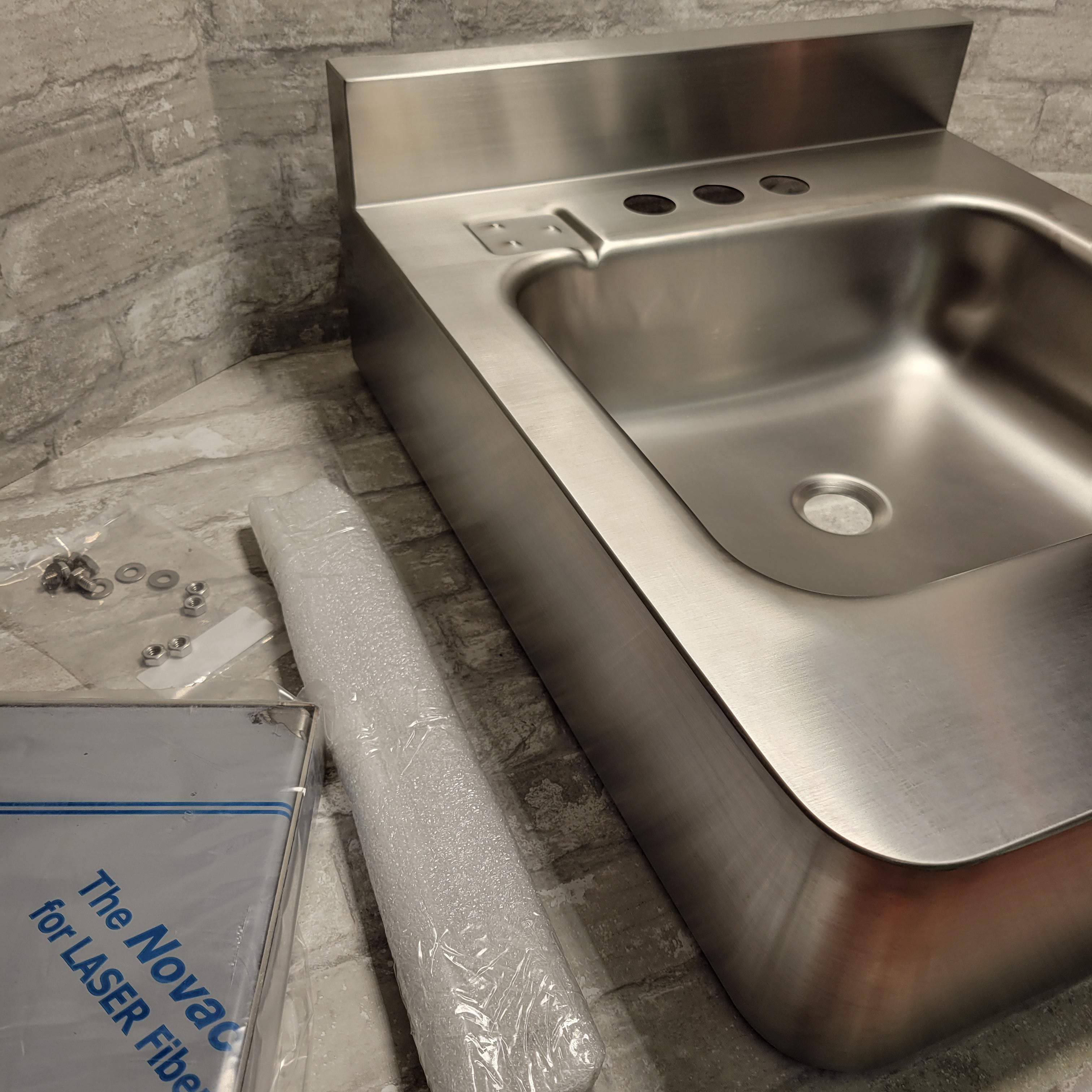 Acorn 1953-1-09-H34-GT Front Mount 18" X 22" Stainless Steel Lavatory (8129060274414)